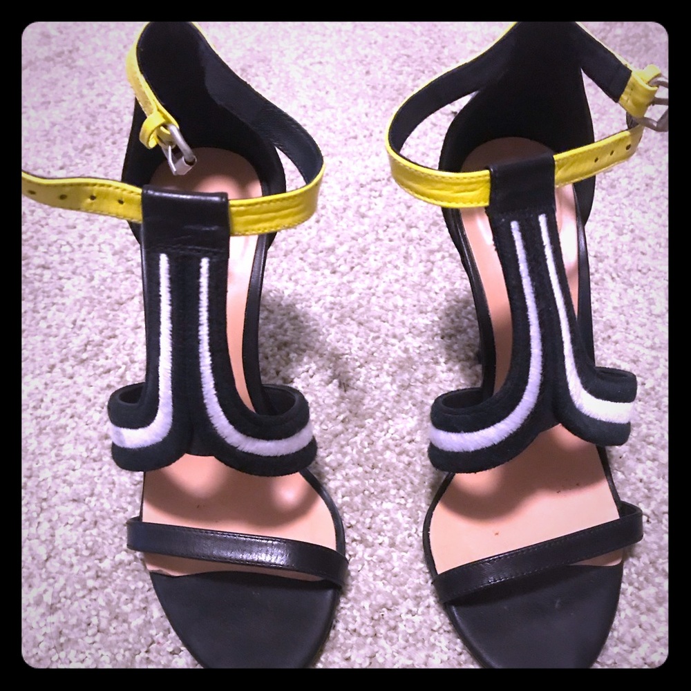 L.A.M.B. Heels - Black, White and Yellow